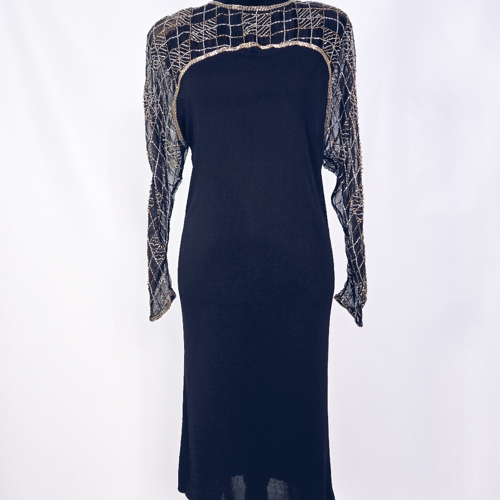 Veena Vintage Beaded Cocktail Dress - Picture 8 of 14